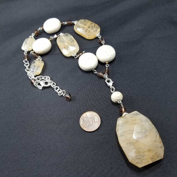 Premier Designs Glass Faux Stone Necklace, Topaz Crystal Rhinestones, 18 Inches - Picture 5 of 10